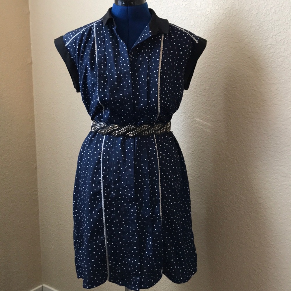 Navy Blue Button Down Dress